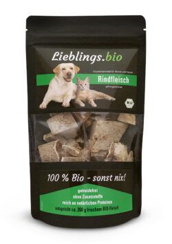 Lieblings.bio Gefriergetrocknetes Bio-Rindfleisch für Hunde und Katzen 6 x 50g