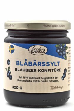 Linnéas Svenska Blåbärssylt aus Blaubeeren, Blaubeer-Fruchtaufstrich, kbA 320g