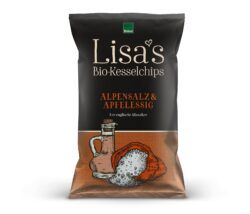 Lisa's Bio-Kesselchips Alpensalz & Apfelessig 12 x 125g