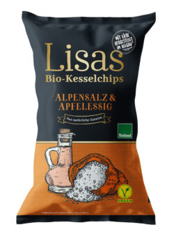 Lisas Bio-Kesselchips Alpensalz & Apfelessig 12 x 125g