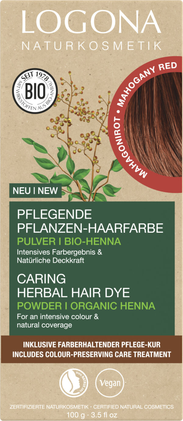 Logona Pflegende Pflanzen-Haarfarbe Pulver Mahagonirot 100g