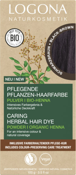 Logona Pflegende Pflanzen-Haarfarbe Pulver Schwarzbraun 100g