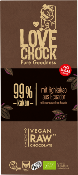 Lovechock B.V. Lovechock Tafel 99 % Kakao Ecuador 8 x 70g