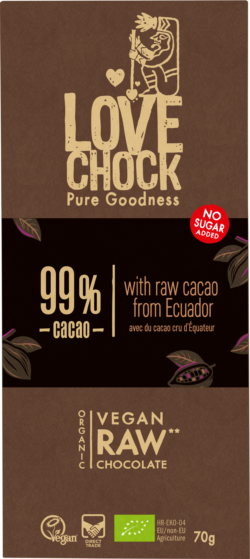 Lovechock B.V. Lovechock tablette 99 % cacao Écuateur 8 x 70g