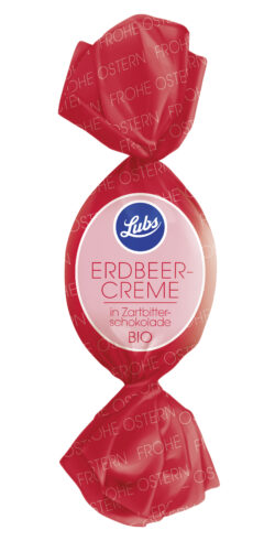 Lubs Confiserie Ostereier Erdbeer-Creme in Zartbitterschokolade, Bio, glutenfrei 50 x 20g