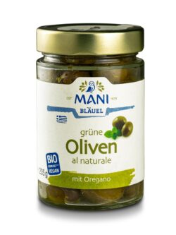 MANI® MANI Grüne Oliven al naturale, bio, 6 x 205g