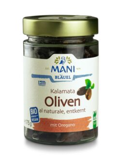 MANI® MANI Kalamata Oliven al naturale, entkernt, bio NL Fair 6 x 175g