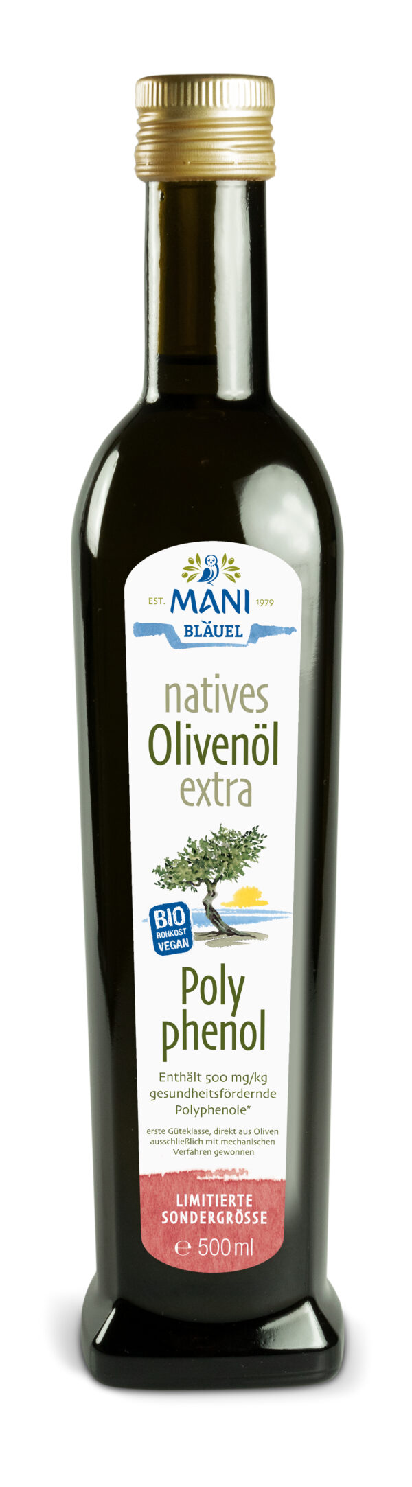 MANI® MANI natives Olivenöl extra, Polyphenol, bio - limitierte Sondergröße 500ml