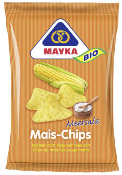 MAYKA Bio Mais-Chips Natur mit Meersalz 10 x 125g