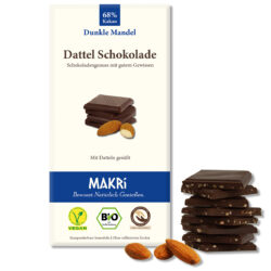 Makri Bio Dattel Schokolade - Dunkle Mandel 68% 10 x 85g