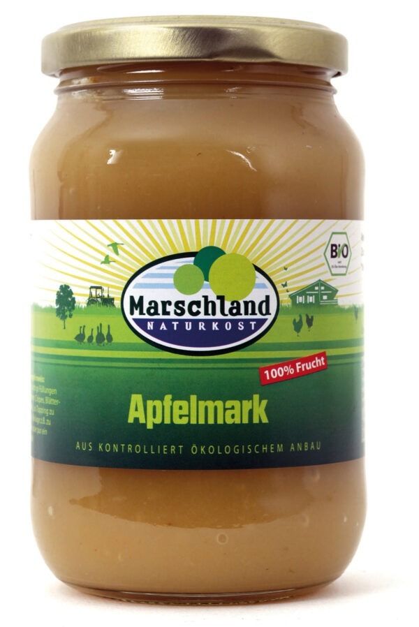Marschland  Bio-Apfelmark ungesüßt 370 ml Gl. MARSCHLAND 6 x 360g
