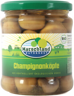 Marschland  Bio-Champignon Köpfe 370 ml Gl. MARSCHLAND 170g
