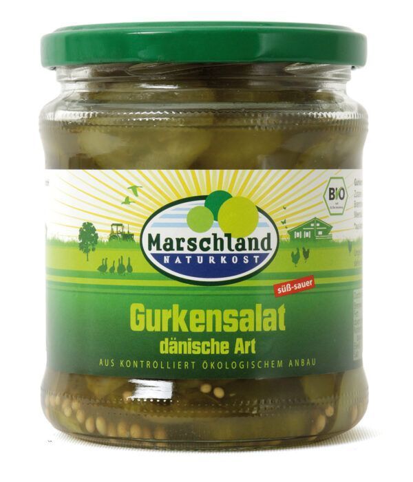 Marschland  Bioland Bio-Gurkensalat „dänische Art“ 370 ml Gl. MARSCHLAND 6 x 185g