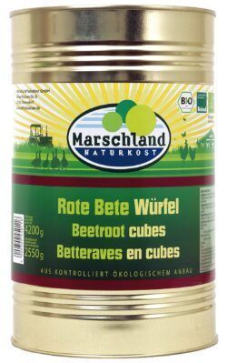 Marschland Bio-Rote Bete Würfel 4.250 ml Ds. 2,55kg