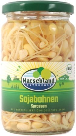 Marschland  Bio-Sojabohnen Sprossen 370 ml Gl. MARSCHLAND 6 x 160g