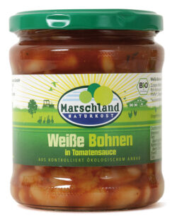 Marschland Bio-Weiße Bohnen in Tomatensauce 370 ml Gl. 6 x 350g