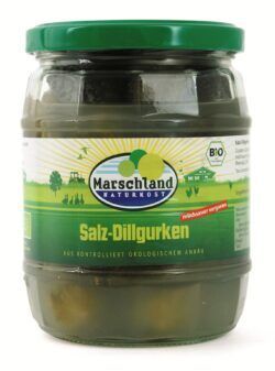 Marschland  Bioland Bio-Salzdillgurken 580 ml Gl. MARSCHLAND 6 x 520g
