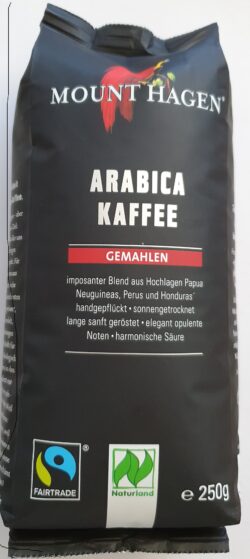 Mount Hagen Arabica Röstkaffee, gemahlen 6 x 250g