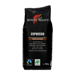 Mount Hagen Espresso ganze Bohne Softpack 6 x 250g
