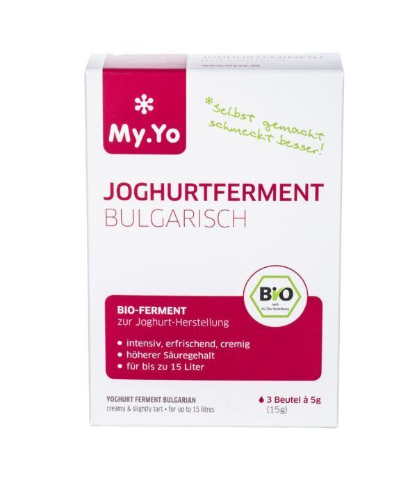My.Yo Bio-Joghurtferment Bulgarisch, zur Herstellung von je 1L Joghurt, Inhalt: 3 Beutel à 5g 15g