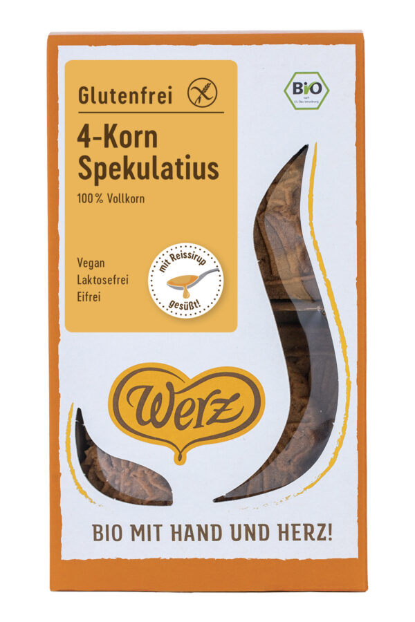 Naturkornmühle Werz 4-Korn Spekulatius, Vollkornkekse, glutenfrei 4 x 125g