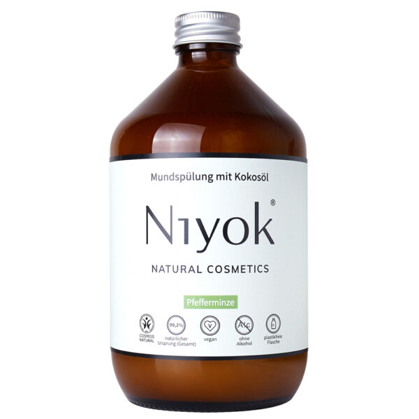 Niyok - Mundspülung mit Kokosöl: Pfefferminze 500ml