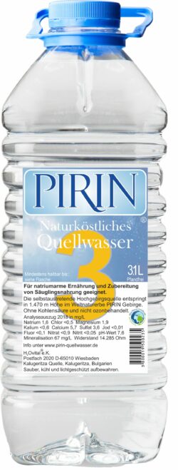 PIRIN - Naturköstliches Quellwasser PIRIN 3 - Naturköstliches Quellwasser 3,1l