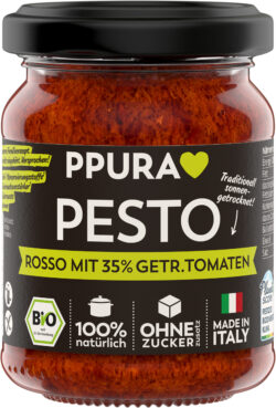 PPURA BIO Pesto Rosso mit 35% getrockneten Tomaten 6 x 120g