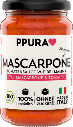 PPURA BIO Sugo Mascarpone - mit italienischer Mascarpone und Tomaten 6 x 340g