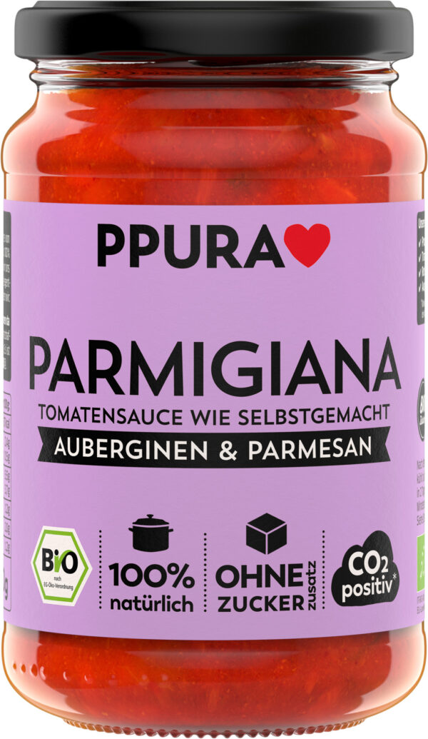 PPURA BIO Sugo Parmigiana - mit Auberginen, Tomaten und Parmesan 6 x 340g