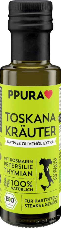 PPURA Olivenöl Toskana Kräuter BIO - mit Rosmarin, Petersilie 6 x 100ml