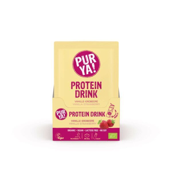 PURYA! Vegan Protein Drink Vanille-Erdbeere Sachet 14 x 30g