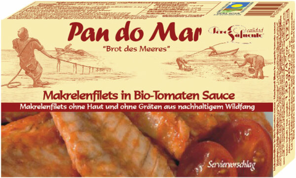 Pan do Mar Makrelenfilets in Bio-Tomaten Sauce 90g