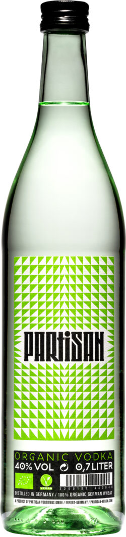 Partisan Vodka Partisan Green - Organic Vodka - 0,7L - 40% Vol. - Vegan 6 x 700ml