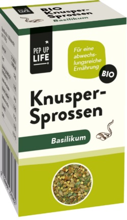 PepUpLife Knusper Sprossen Bio-Sprossen mit Basilikum 10 x 100g