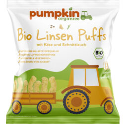 Pumpkin Organics : Bio Linsen Puffs mit Käse & Schnittlauch 8 x 20g