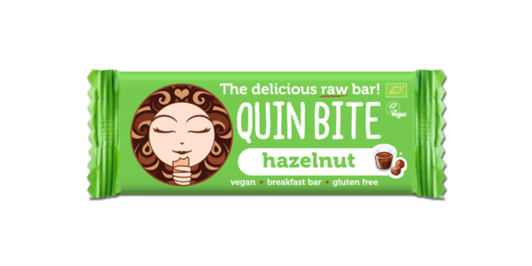 QUIN BITE BIO ORGANIC RAW FRUIT & NUT BAR HAZELNUT 12 x 30g