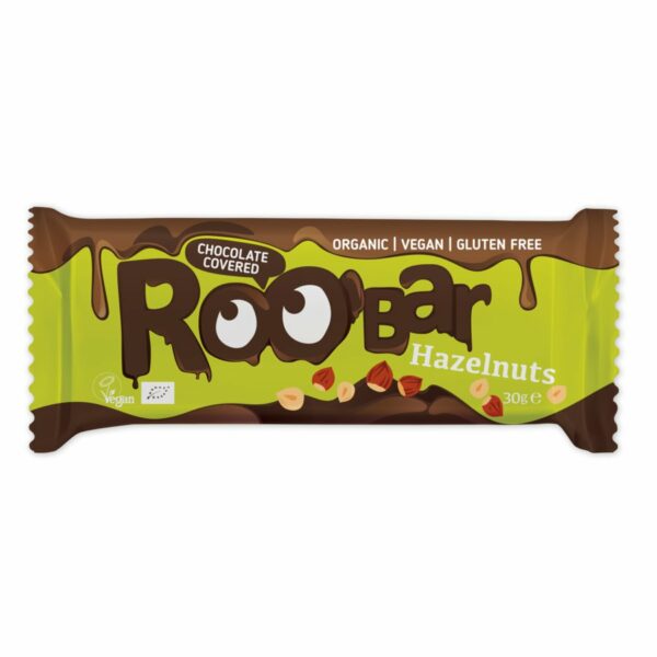 ROO´BAR Roobar Haselnuss mit Schokoladenüberzug, 30g, glutenfrei 16 x 30g