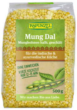 Rapunzel Mung Dal, Mungbohnen halb, geschält 6 x 500g