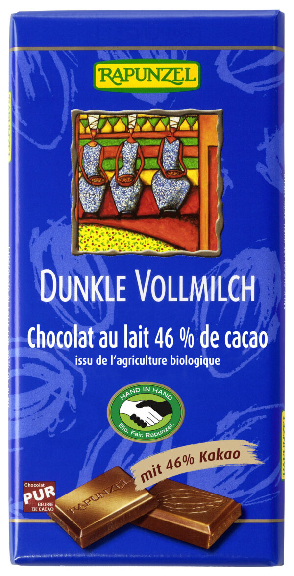 Rapunzel Vollmilch Schokolade 46% Kakao Dunkel HIH 100g