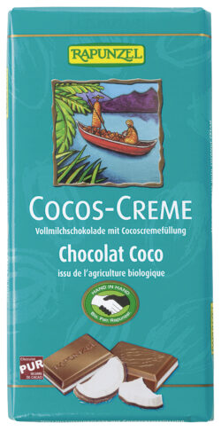 Rapunzel Vollmilch Schokolade Cocos-Creme gefüllt HIH 100g