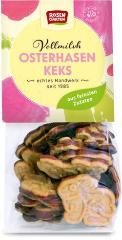 Rosengarten Dinkel-Osterhasen-Kekse mit Vollmilchschokoladenfuß 6 x 150g