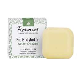 Rosenrot Naturkosmetik Bio Bodybutter Avocado & Verveine - Mit pflegendem Bio-Avocadoöl und Vervenenduft 70g