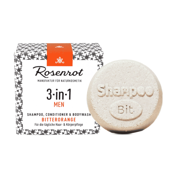 Rosenrot Naturkosmetik ShampooBit® MEN 3-in-1 Bitterorange - 60g - in Schachtel 60g