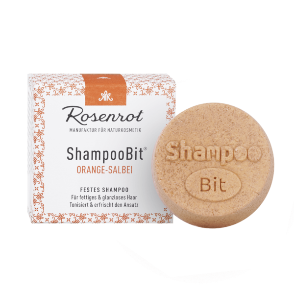 Rosenrot Naturkosmetik festes ShampooBit® Orangen-Salbei - 60g - in Schachtel 60g