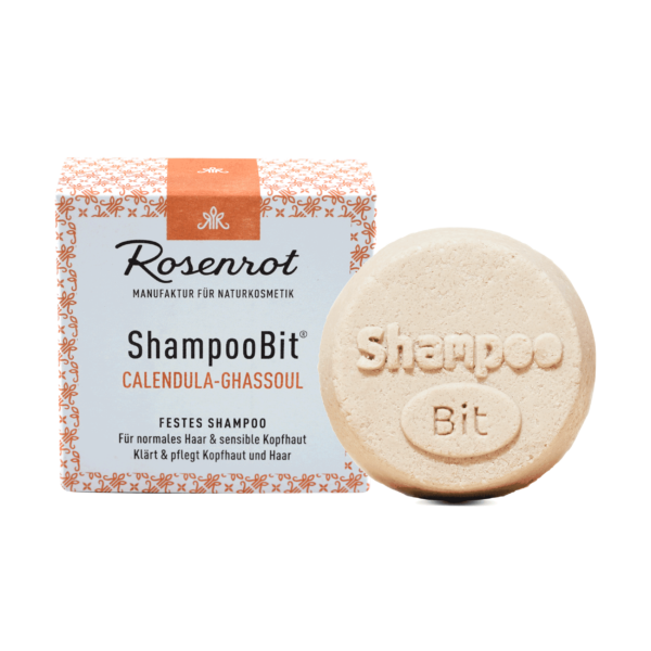 Rosenrot Naturkosmetik festes ShampooBit® Calendula-Ghassoul - 55g - in Schachtel 55g