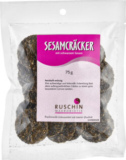 Ruschin Makrobiotik Sesamcräcker mit Schwarzem Sesam, glutenfrei 12 x 60g