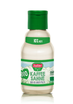 SALITER Bio-Kaffeesahne 10 % Fett 165 g Einweg-Glasflasche 20 x 165g