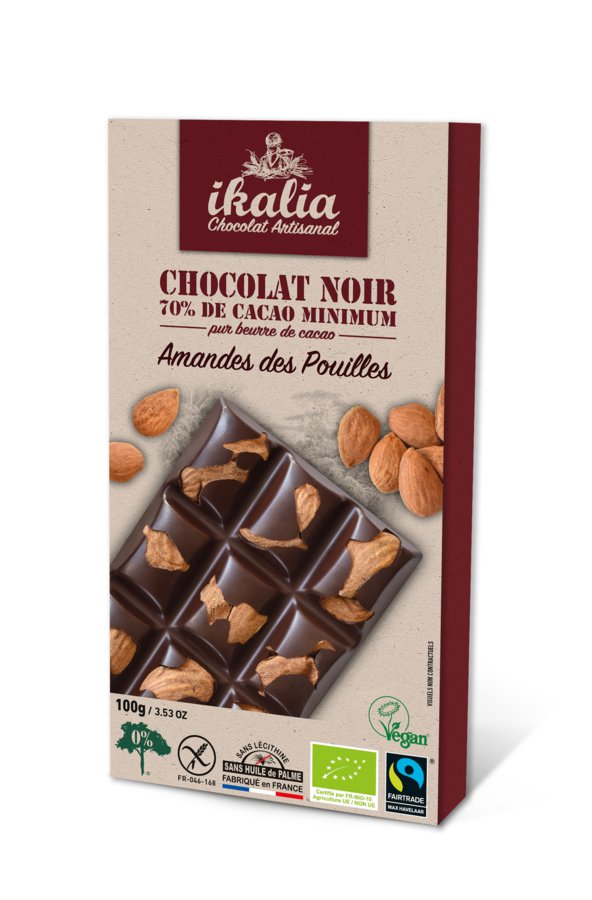 SAVN Tafel Zartbitterschokolade 70% Kakao mit Ganze Mandeln 8 x 100g