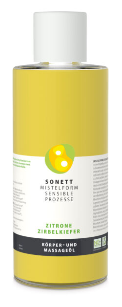 SONETT MISTELFORM. SENSIBLE PROZESSE Körper- und Massageöl Zitrone-Zirbelkiefer 485ml